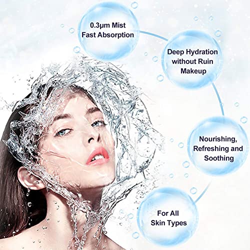 Nano Facial Mister Face Mist Portable Face Steamer Sprayer Face Steamer Mini USB Rechargeable for Hydration Facial Skin Care 30 ml Black and White - Image 8