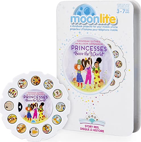 Moonlite Storybook Reels For Flashlight Projector, Kids Toddler | Princesses Save the World | Single Reel Pack Story for 12 Months and Up
