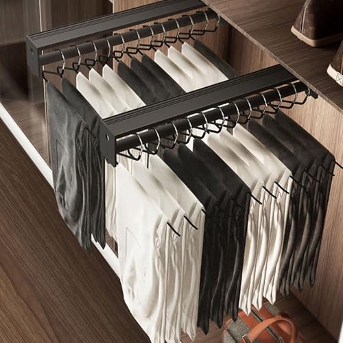 Porte-pantalons rétractable 50 cm coulissant pour dressing - 8