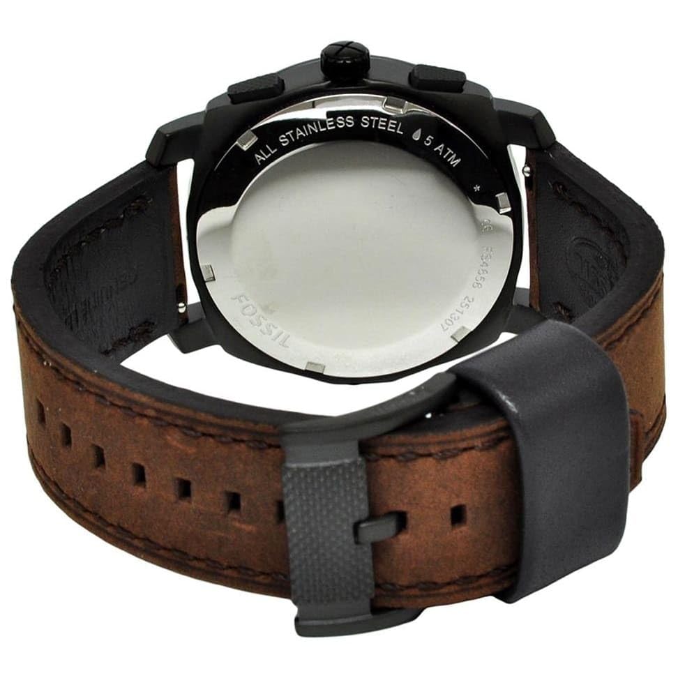 Image of Fossil Machine Black Dial Brown Strap Men's Watch FS4656