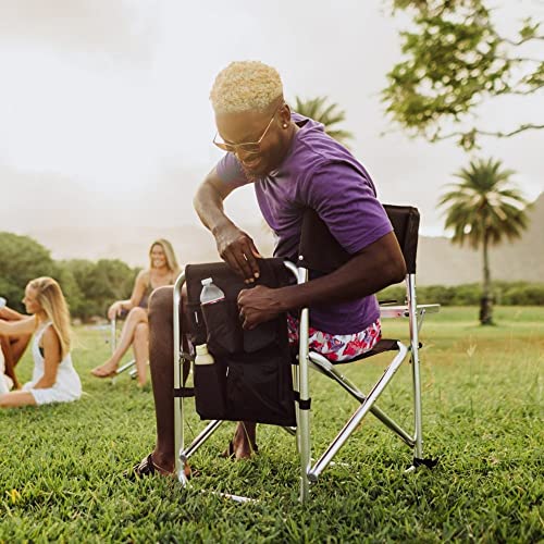 Oniva - A Picnic Time Brand - Sports Chair With Side Table, Beach Chair, Camp Chair For Adults, (Black) #TOP1