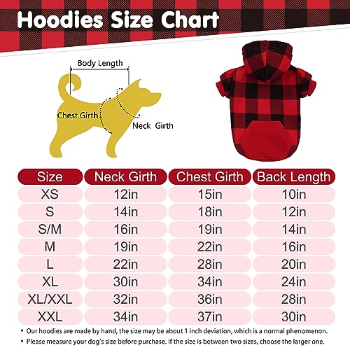Plaid Dog Hoodie Pet Clothes Sweaters With Hat Red X-Large (Pack Of 1) #TOP1