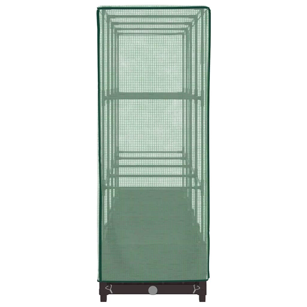 Letto Rialzato con Copertura Serra Effetto Rattan 160x40x123 cm per Coltivazione di Piante Fiori Erbe Aromatiche in Giardino, Terrario o Balcone