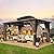 YOLENY 10'x13' Hardtop Gazebo, Outdoor Polycarbonate Double Roof Canopy, Aluminum Frame Permanent Pavilion with Curtains and Netting, Sunshade for Garden, Lawns, Patio