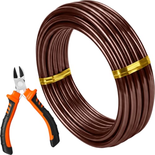 Mudder 1 Roll Bonsai Training Wire Aluminum 6mm Brown