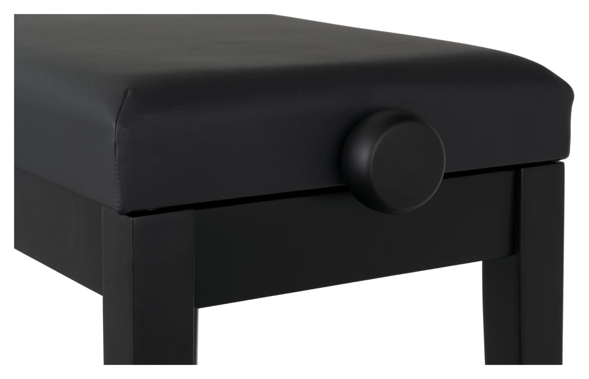 Classic Cantabile Pianobank Modell P - Schwarzes Polster aus Kunstleder - Höhenverstellbar von 48 bis 58 cm - 2-fache Kreuz-Mechanik - Massive Holzkonstruktion - Schwarz Matt