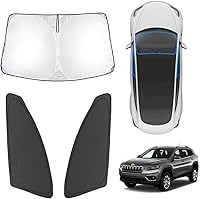 Vista 17 de Karltys 3 parasoles para parabrisas para Chevy Suburban 2015-2020, cubierta de parasol para ventana delantera y lateral, ajuste personalizado