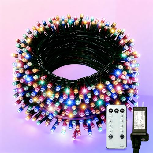 AHAWILL String Lights for Christmas Decor,50FT 150LED Classroom Lights, Waterproof Fairy Lights Indoor for Christmas Decor,Dimmable,8 Modes,Home Decorations