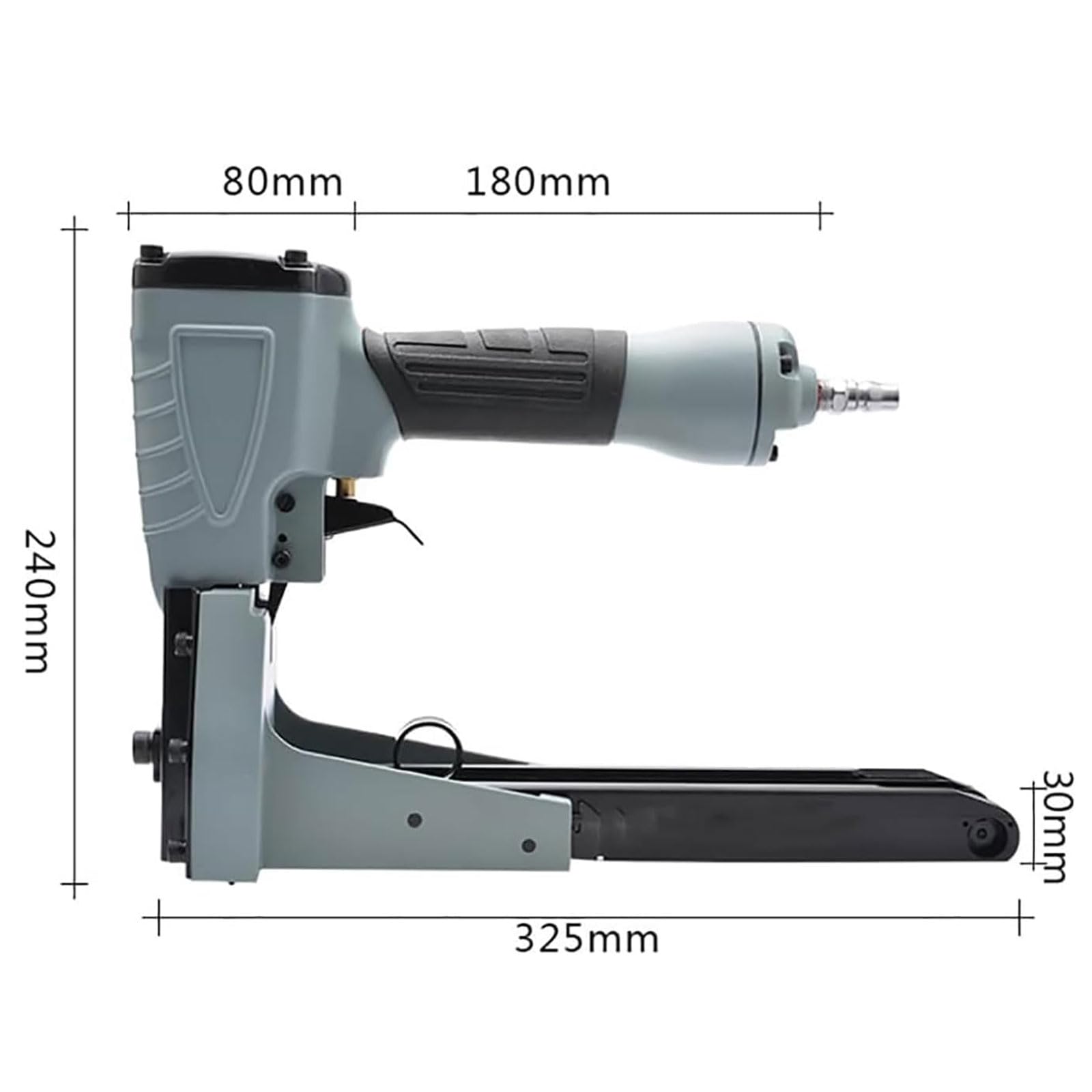Grapadora neumática de caja de cartón, grapadora manual de cierre de cartón con profundidad de clavado ajustable, ancho de clavo de 35 mm, conector de entrada de aire de 1/4 pulgadas, incluye 100