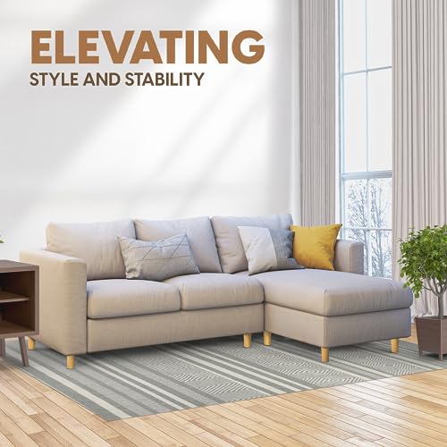 Yes4All 6 Inches Round Natural Solid Wood Furniture Legs Set of 4, Heavy Duty 800 Lbs Capacity Furniture Legs with Leveler, Replacement Legs for Furniture, Couch, Sofa, Dresser, Ottoman by Yes4All - Used condition - Image 6