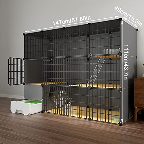 Cages pour chat d'intérieur de grande taille avec parc modulaire