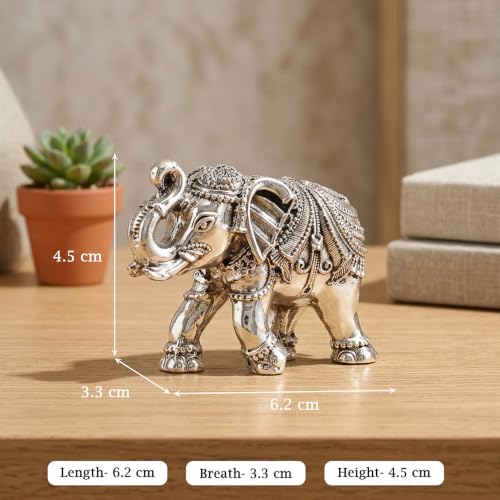 Image of 999 Silver-Plated Elephant Pair in Luxury Gift Box | Pure Silver Vastu Figurine for Good Luck and Prosperity | Gift for Diwali, Weddings, Corporate Gifting, and Home Temple Decor