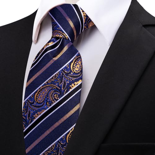 Image of YourTies Paisley Men's Necktie Woven Silk Floral Ties for Men Designer Formal Business Party Wedding