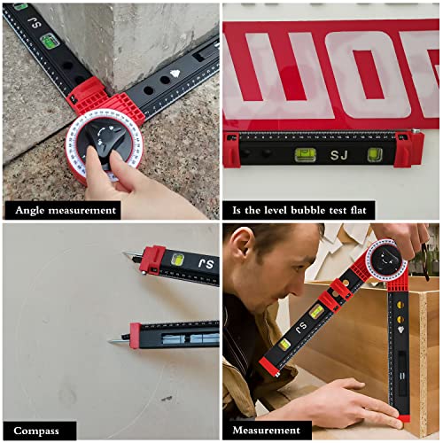 Miter Saw Protractor 14 Inch Multifunction Angle Finder Gift For Mens Husband Boyfriend Dad Angle Measuring Tool Idea Home Useful Gadget For Carpenters, Plumbers And All Building Trades #TOP5