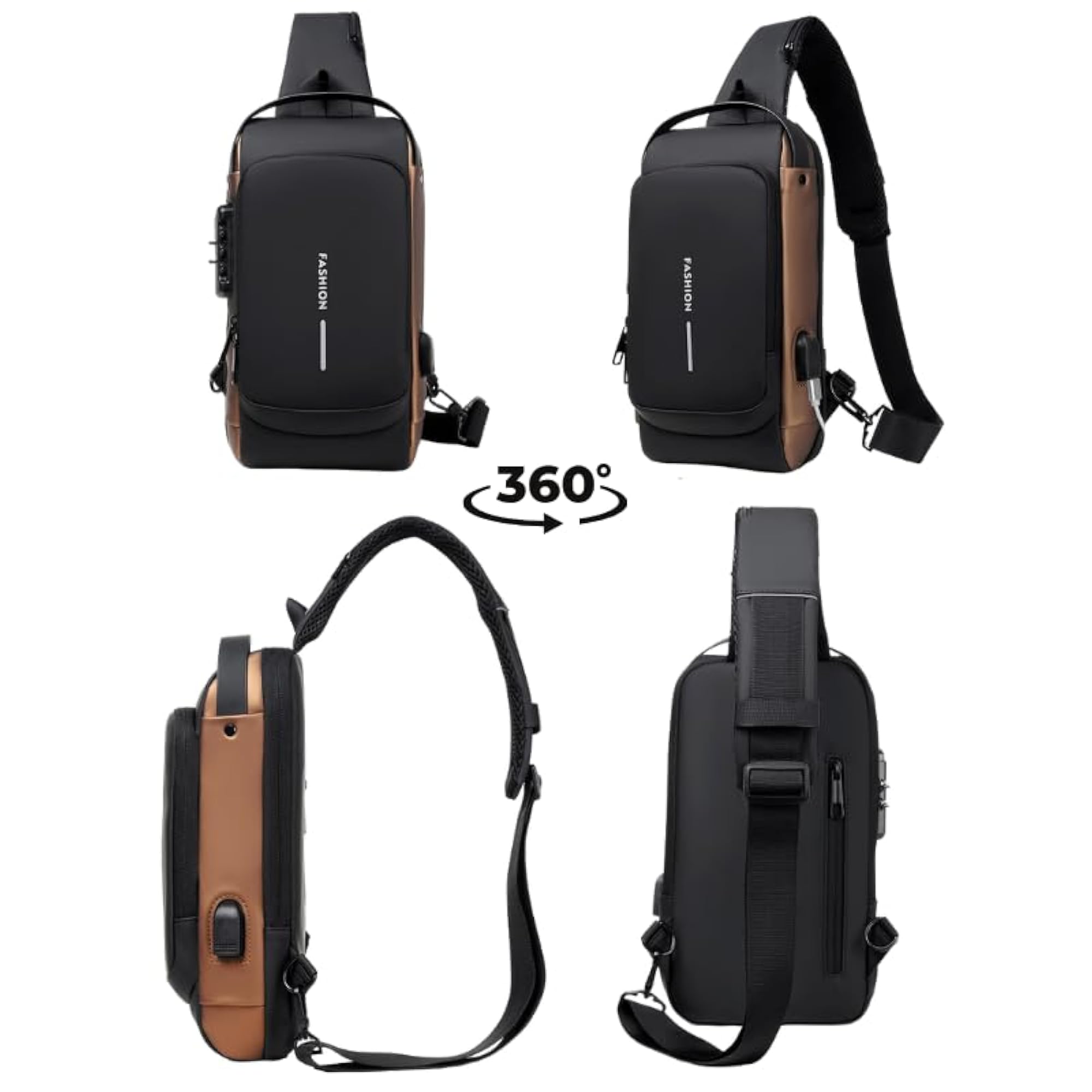Waterproof Polyester Slim Unisex Crossbody Sling Bag
