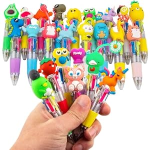 Multicolor Pen in One – 4-in-1 Cute Pens for Kids – 24 Ballpoint Pens for Birthdays and Children’s Parties – Fun Gifts Assorted Lnk Kawaii Pens