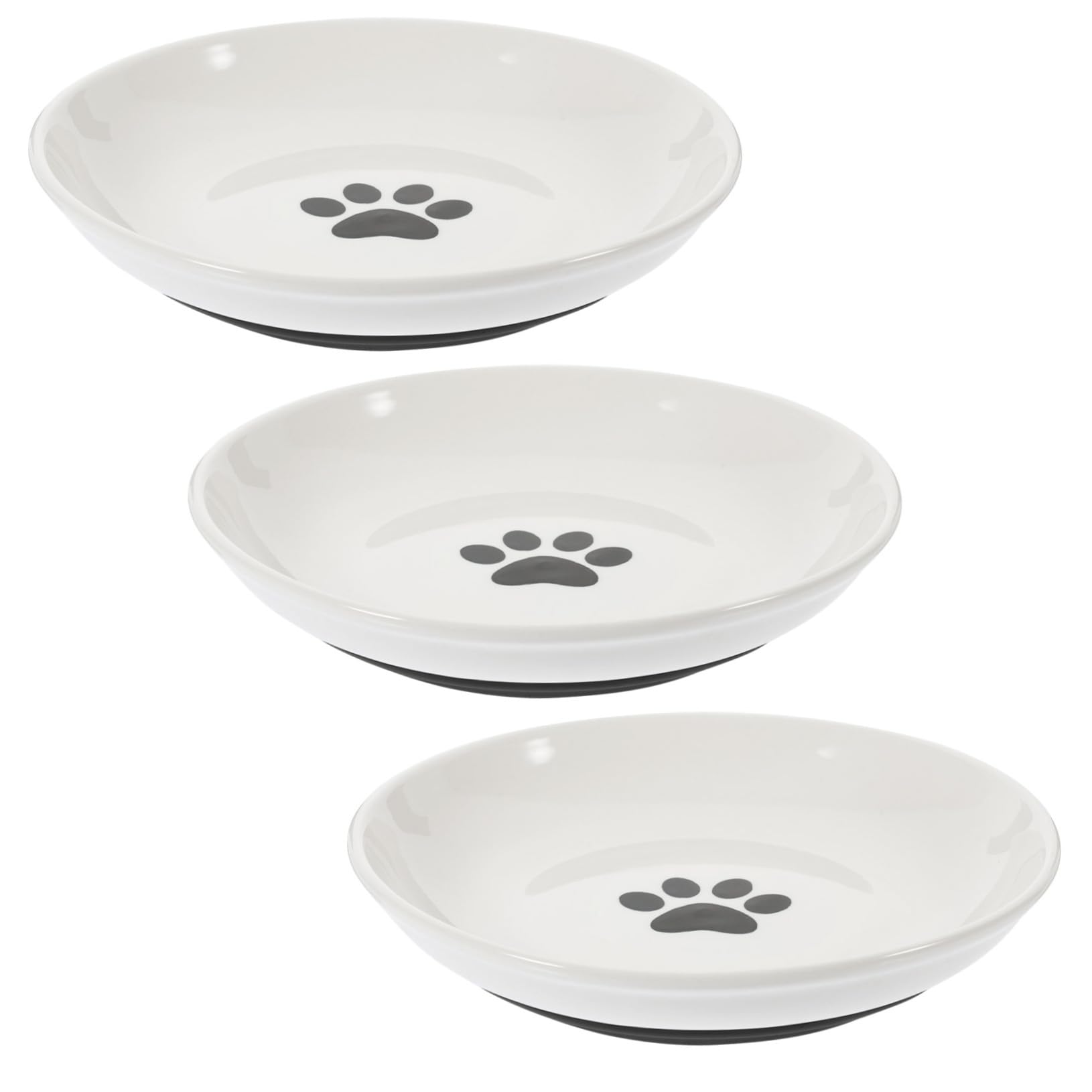 ORFOFE 3 Ciotole Shallow con Silicone Antiscivolo Design Facile Accesso e Adatte Gattini e Tutte Eleganti e Resistenti