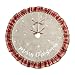 Christmas Tree Skirt 48 inch Red and Black Plaid Ruffle Edge Linen Burlap Large Xmas Tree Skirts for Holiday Party Christmas Decorations