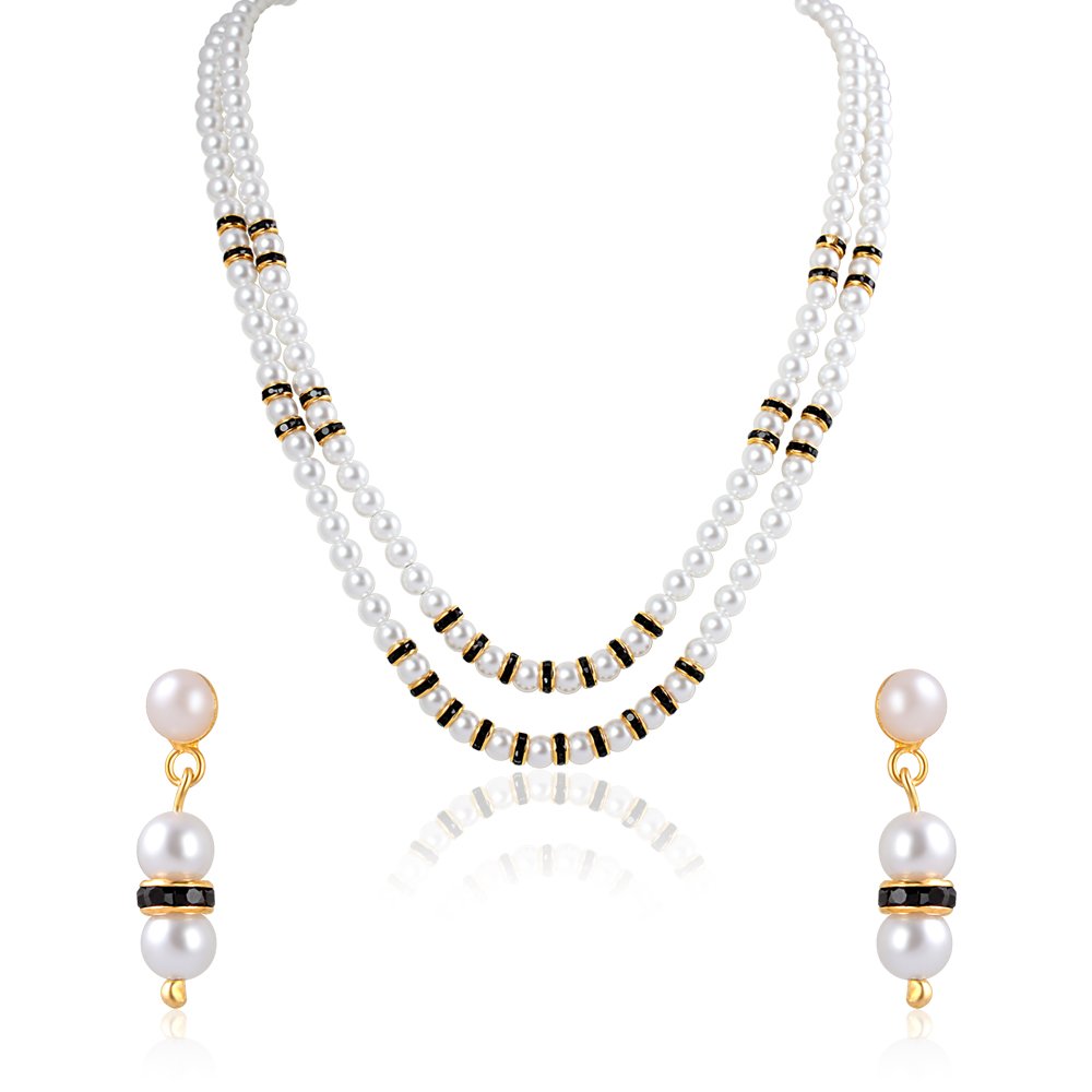 Oviya Gold Plated Strings of Love Necklace Set with Pearl For Women (PANL2103130PR) Oviya Gold Plated Strings of Love Necklace Set with Pearl For Women (PANL2103130PR)