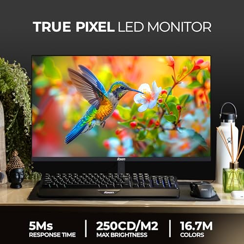 Image of Foxin 22 Inch FHD Flat LED Monitor 1920x1080 Pixel Elite Series | Flat Panel, HDMI & VGA Port, 100Hz Refresh Rate, Frameless, Slim Bezel, Wall Mountable, 16.7 M Colors | 3 Years Warranty | Black