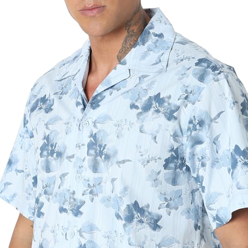 Image of Spykar Men's Relaxed Fit N /A Half Sleeve Printed Casual Shirts