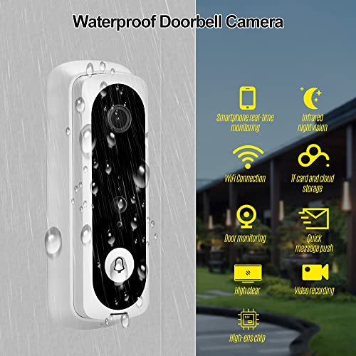 Mingzhe 1080P WiFi sem fio campainha câmera de segurança residencial à prova d'água com detecção de