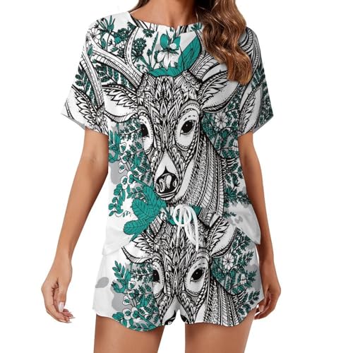 Pyjama femme été contre la chaleur ensemble élan léger