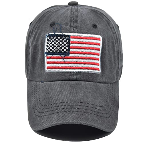 Image of USA Flag Baseball Cap American Patriotic Trucker Hat Father Dad Mother Mom Adjustable Sportswear Hat for Men Women Adults
