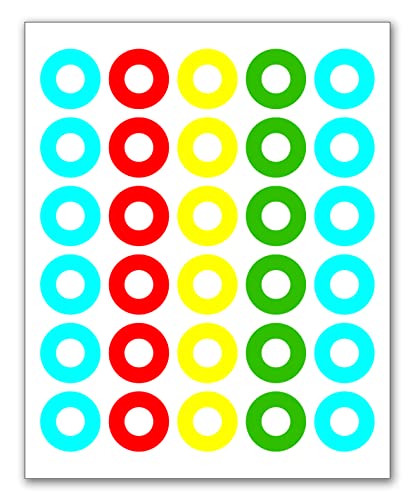 Reforço Pimaco Autoadesivo Colorido, 14,5mm diâmetro, Envelope com 5 fls-150 unidades, 886629