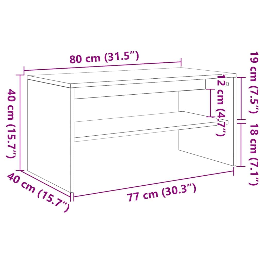 VidaXL Mobile Porta TV In Legno Multistrato – Rovere Sonoma Con LED, 80x40x50 Cm - 6