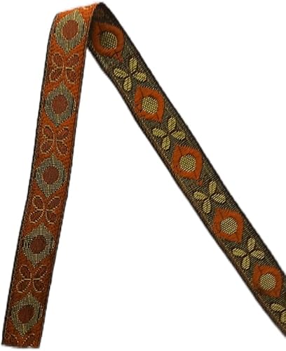 Miniatura 5 de KVR Brocado de poliéster jacquard de 6 yardas y 1.00 pulgadas para manualidades, diseño floral, decoración de bordado, cinta, encaje, vestido de