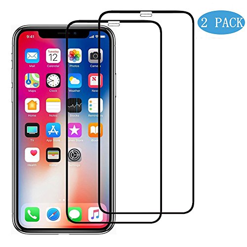 Modoca [2-Unidades] Protector de Pantalla para iPhone X, protección Eficaz de la Pantalla 3D [Cobertura Completa] Protector Vidrio Templado para iPhone X/iPhone 10