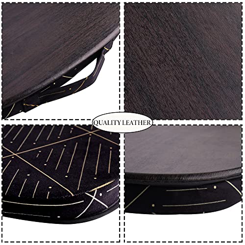 Bureau pour ordinateur portable avec coussin et support de téléphone marron