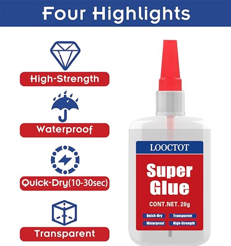 Image of (2-in-1) Super Glue with Brush Applicator & Nozzle, Mess Free Superglue Brush, Instant Glue for All Purpose and Fast Setting for Projects and Repairs,3000 CPS Clear Cyanoacrylate Glue
