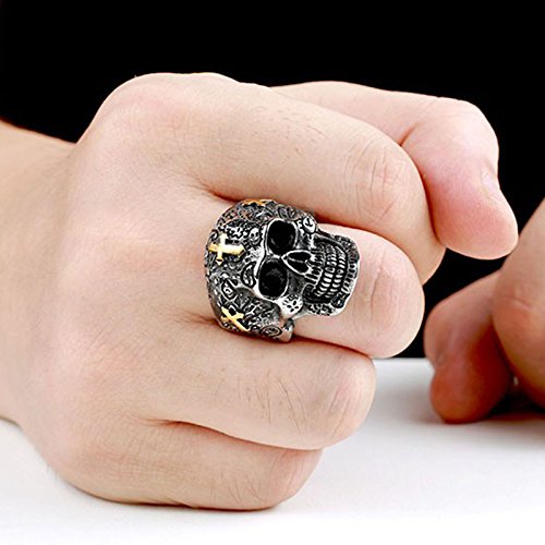 Image of Genuine Stainless Steel Ring Jewelry for Men Fashion Punk Biker Skull Rings