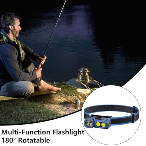 Head Lamps Rechargeable, Ultra Bright Head Torch, Waterproof Hands- Led Gear, Adjustable Beam Angle Light Strip, Survival Equipment for Camping, Fishing, Hiking, Night, Running – Image 6