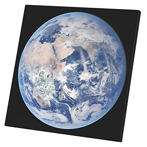 Fabulous Tableau Décoratif Toile Imprimée Planete Terre Vue Ocean Indien Afrique Sous Continent Indien Peninsule Arabique (40 cm x 40 cm)