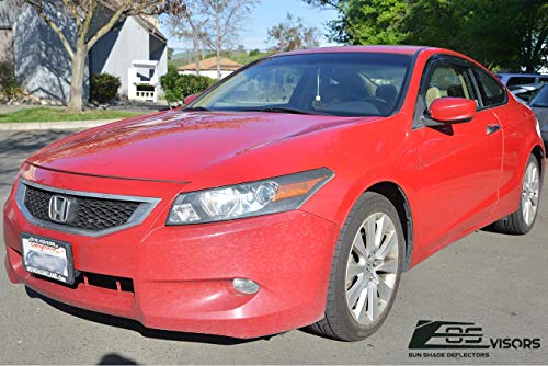For 2008-2012 Honda Accord 2Dr Coupe | Eos Visors In-Channel Style Smoked Tinted Jdm Side Window Vent Visors Rain Guard Deflectors #TOP1