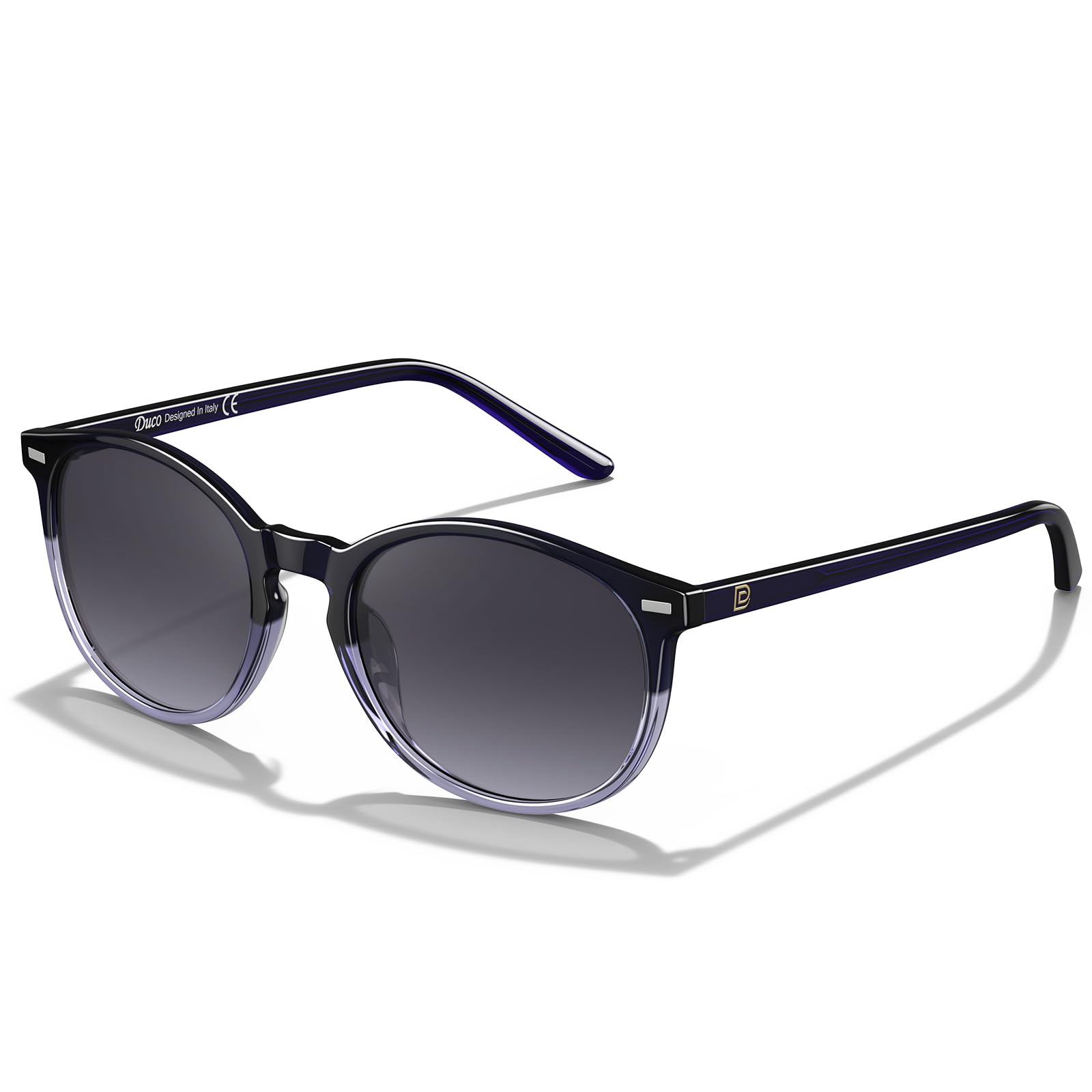DUCO Lunettes de Soleil Femme Polarisées Mode Rétro Vintage la Protection UV 400 pour Conduire Voyager DC1230