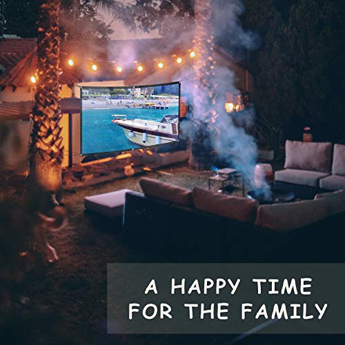 Projector Screen 100 Inch, Deesoo 16:9 HD Protable Projection Screen Indoor Outdoor Foldable Projector Movies Screen Support Double Sided Projection for Travel Office Home Theater