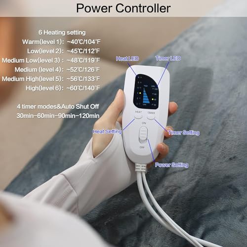 Image of Heating Pad,Electric Heating Pads,Heating Pad for Back,Green,33x17 Inch | Heating Pads for Shoulder,Neck,Abdomen,Knee,Arms,Legs,Heat Pad for Birthday Father Mother Gift Women Men,6 Heat Settings
