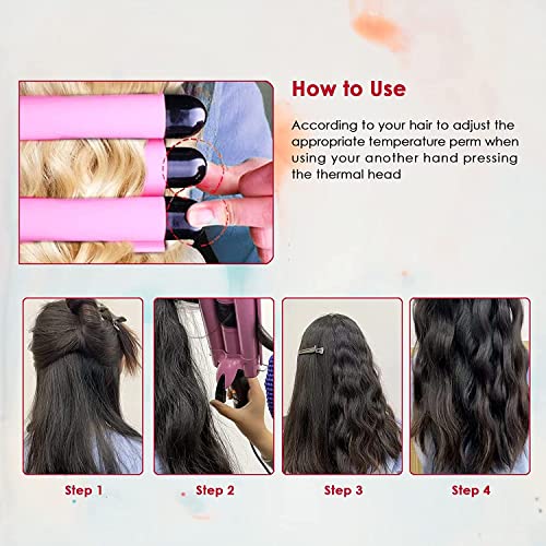 Cabelo de 3 cambalhotas de calhas, pinças triplas de pingo de cabelo de 25 mm, cambalhotas de pêlo d