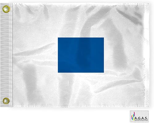 AGAS Sierra Code S Marine Signal - Bandera de 1 x 1.25 pies, nailon 200D impreso, cabecera de lona, ojales de latón, bordes cosidos y no destiñen,