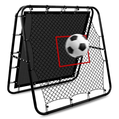DZAEMOSIIE Rebounder für Fußball Kinder, Doppelseitige Fußball Rebounder Net mit Ziel, Fussball Trainingszubehör Netz mit 6 Einstellbare Winkel, auch für Handball Tennis Volleyball Baseball, 1x1m DZAEMOSIIE Rebounder für Fußball Kinder, Doppelseitige Fußball Rebounder Net mit Ziel, Fussball Trainingszubehör Netz mit 6 Einstellbare Winkel, auch für Handball Tennis Volleyball Baseball, 1x1m