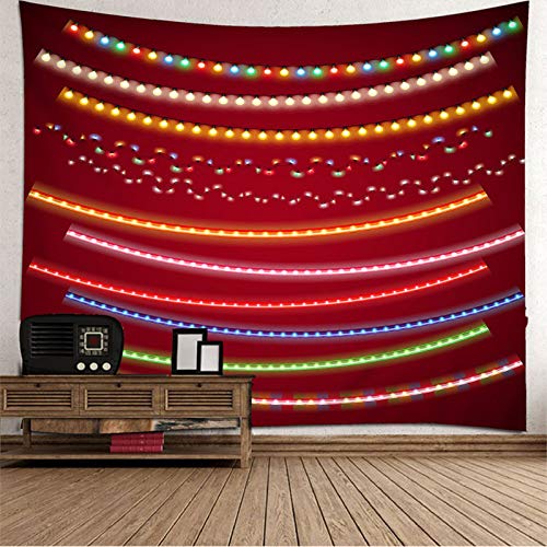 Aeici Living Room Tapestry, Christmas Wall Tapestry Bedroom Neon Lights Home Decorations for 200X200cm