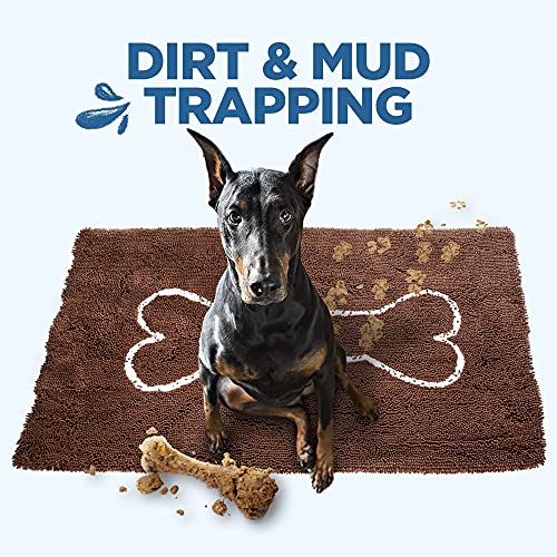 Soggy Doggy 36-Inch by 60-Inch Microfiber Chenille Doormat for Wet Dog Paws, Brown, Extra Large - Thumbnail 2