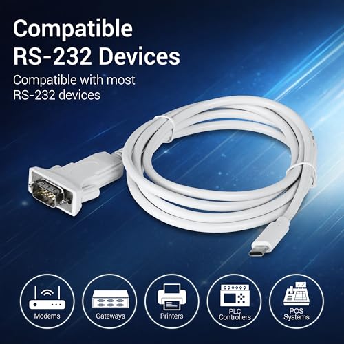 Image of TRENDnet USB Type C to RS-232 DB9 Serial Adapter, TUC-S9, Connect an RS-232 Serial Device to a USB Type C Port on Your Computer, 1.8m (5.9ft), Supports USB 3.0 /2.0 /1.1, Supports Windows