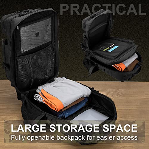 Coscooa Tactical Military Backpack For Man, 45L Waterproof Army Assault Pack Rucksack Hiking Laptop Backpack 3 Day Bug Out Bag, Includes Two Flags And Two Carabiner #TOP2