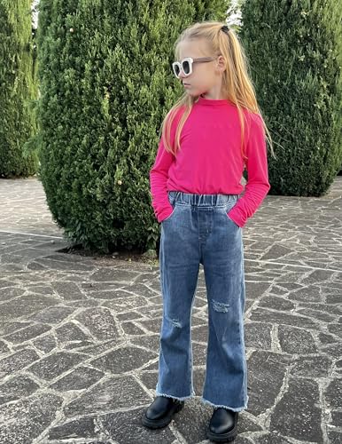 Image of Arshiner Girls Long Sleeve Mock Turtleneck Shirts Slim Fit Base Layer Top