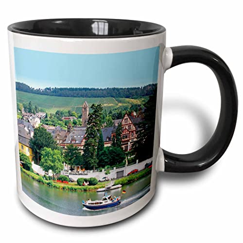 3dRose Traben-Trarbach, Mosel River, Germany - EU10 MGL0170 - Miva Stock 11oz Two-Tone Black Mug